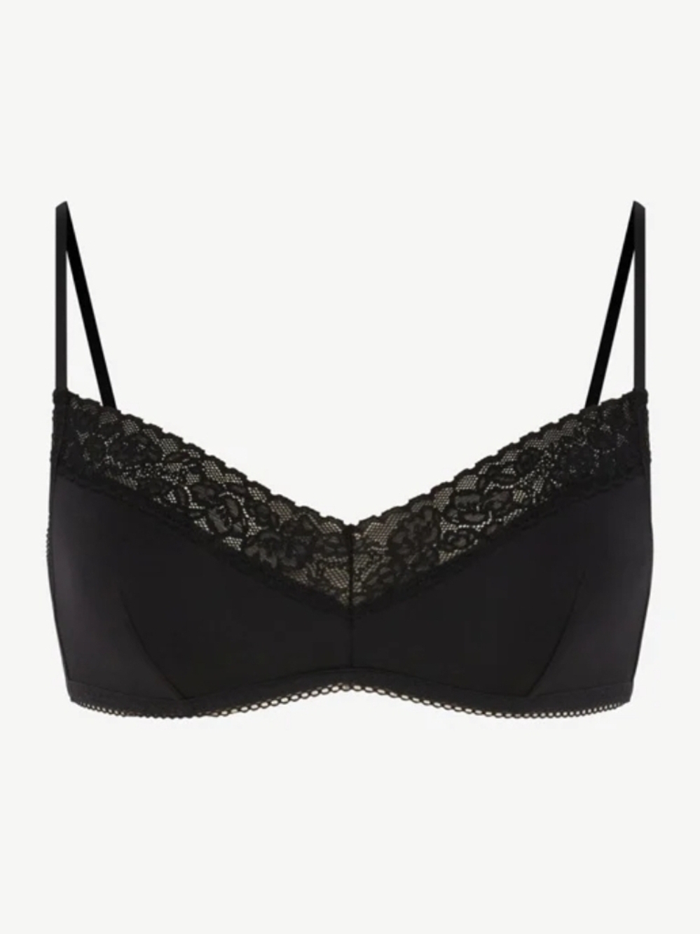 NWT Savage by Fenty Black Lace Trim Bralette Sz L